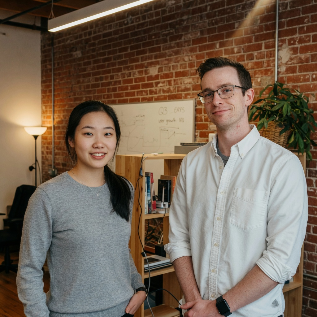 Hui Lin & Tyler Marsh, founder of Deskly